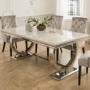 Arianna Rectangle Cream Marble Dining Table 180cm - Vida Living