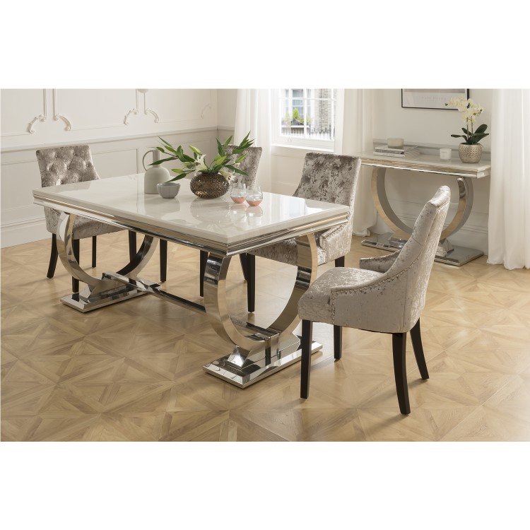 Arianna Cream Marble Rectangle Dining Table 200cm - Vida Living