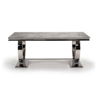 Arianna Grey Marble Dining Table 180cm - Vida Living - Seats 6