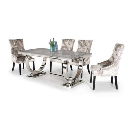 Arianna Grey Marble Dining Table 180cm - Vida Living - Seats 6