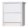 Avola 2 Drawer Bedside Chest in White with Cream Gloss