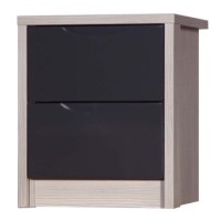 One Call Furniture Avola Premium Plus 2 Drawer Bedside Chest in Champagne with Grey Gloss