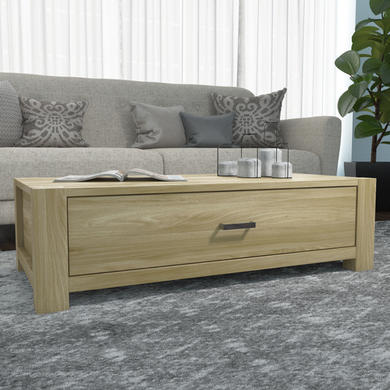 GRADE A1 - Bailey Oak Coffee Table with Storage Drawer