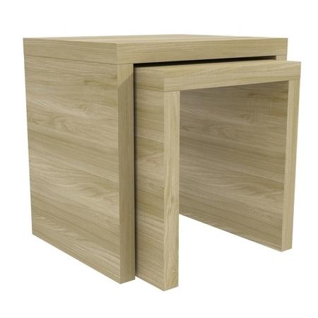 GRADE A1 - Bailey Oak Effect Nest of 2 Tables