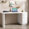 BAN001 White Modern Wooden Desk with 4 Drawers - Banks