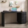 Black Wood Office Desk with Drawers - Banks