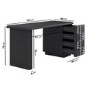 Black Wood Office Desk with Drawers - Banks