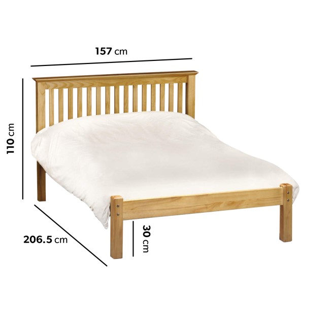 Julian Bowen Barcelona Double Pine Bed with Low Foot End