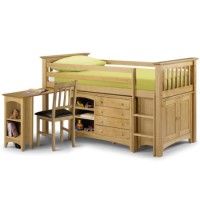 GRADE A1 - Julian Bowen Barcelona Pine Mid Sleeper with Right Hand Ladder