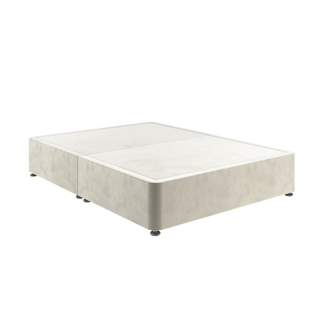 Beige Velvet Single Divan Bed Base - Langston