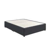 Dark Grey Fabric Single Divan Bed Base - Langston