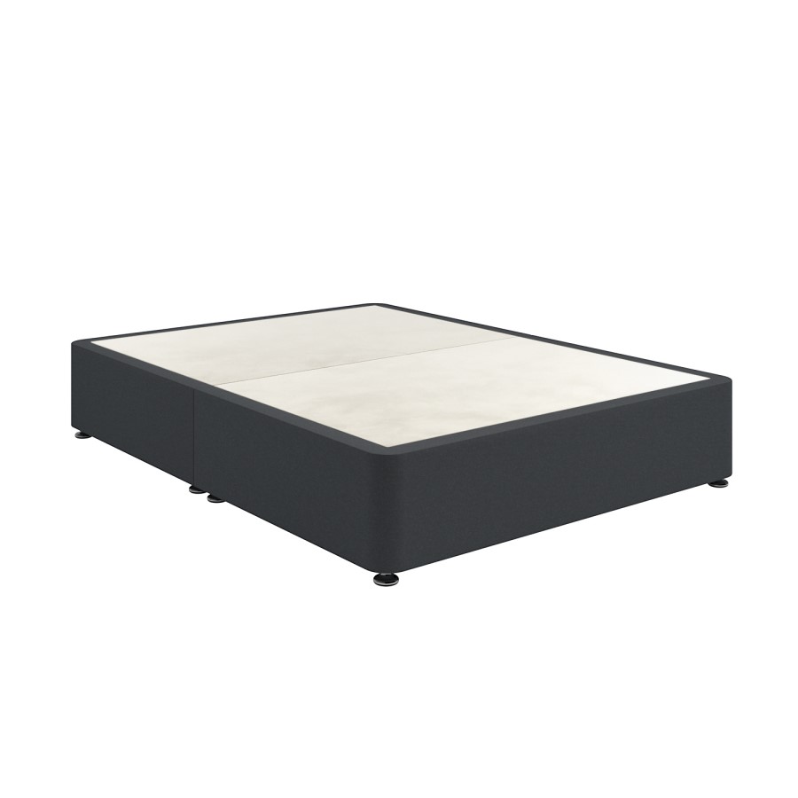 Dark Grey Fabric Single Divan Bed Base - Langston