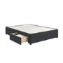 Dark Grey Fabric Small Double Divan Bed Base with 2 Drawers - Langston