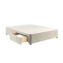 Beige Velvet Small Double Divan Bed Base with 2 Drawers - Langston