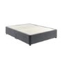 Grey Velvet Double Divan Bed Base with 2 Drawers - Langston