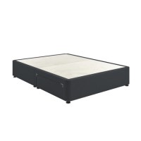 Dark Grey Fabric Super King Divan Bed Base with 2 Drawers - Langston