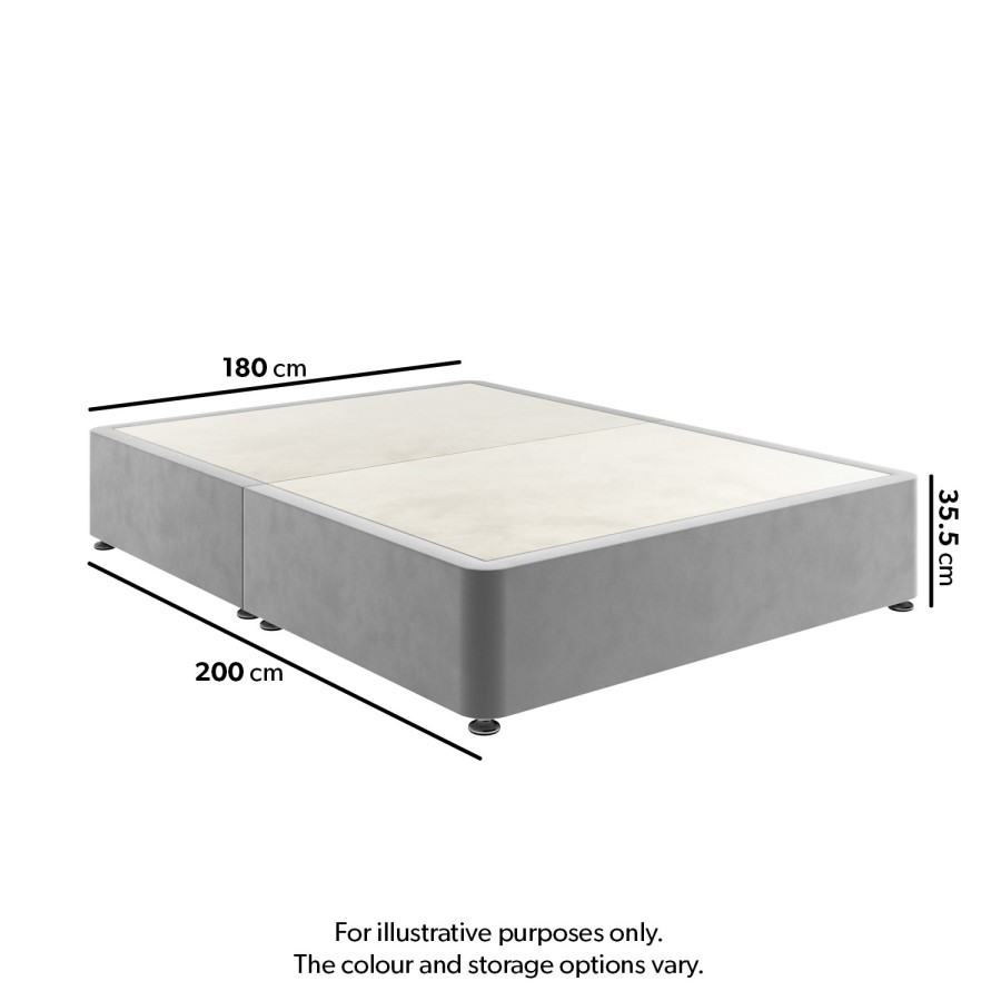 Dark Grey Fabric Super King Divan Bed Base with 2 Drawers - Langston