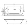 Mosanto Double Ended Round Style Standard Bath - 1700 x 750mm 