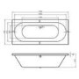 Mosanto Double Ended Round Style Standard Bath - 1700 x 750mm 