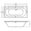 Mosanto Double Ended Round Style Standard Bath - 1700 x 800mm