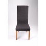 Amalga Pair of Charcoal Grey Fabric Dining Chairs with Oak Legs