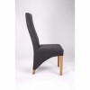 Amalga Pair of Charcoal Grey Fabric Dining Chairs with Oak Legs