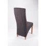 Amalga Pair of Charcoal Grey Fabric Dining Chairs with Oak Legs
