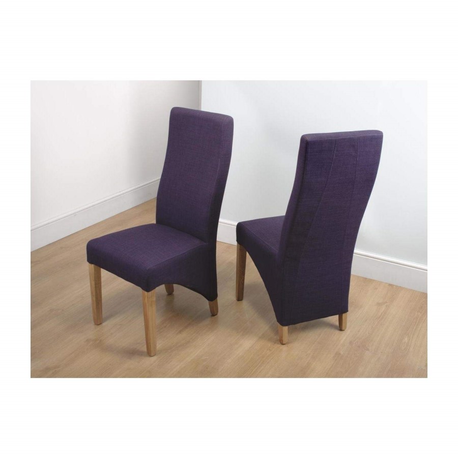 Amalga Linen Style Plum Pair of Chairs
