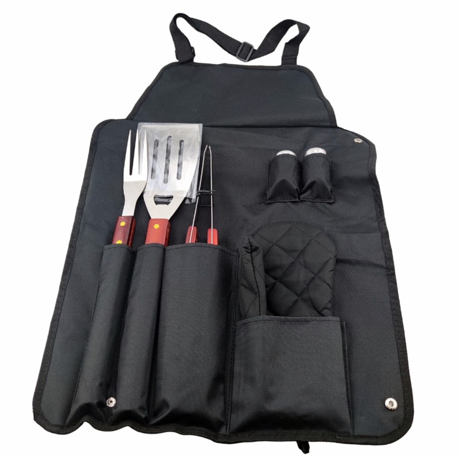 Boss Grill 6 Piece Apron and BBQ Utensil Accessory Pack