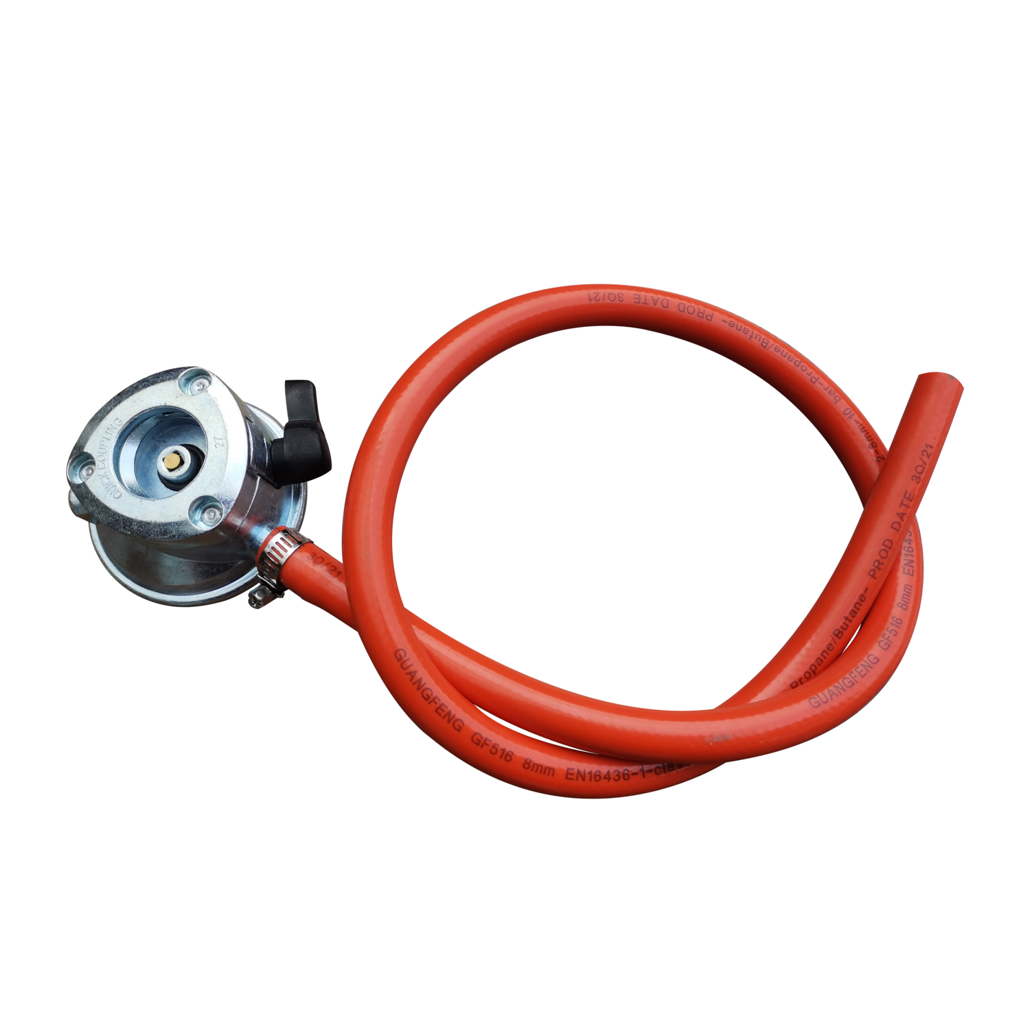 thumbnail image 2 of 5ft Low Pressure Propane Regulator Hose With Gauge - For BBQ Grill, Stove, Gas Pit 2 of 5