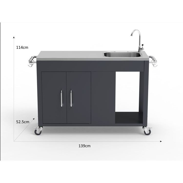 Boss Grill BBQ Serving Trolley with Sink