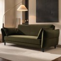 A1/BBY002 ONLY OPENED - Khaki Green Velvet 3 Seater Click Clack Sofa Bed – Bobby