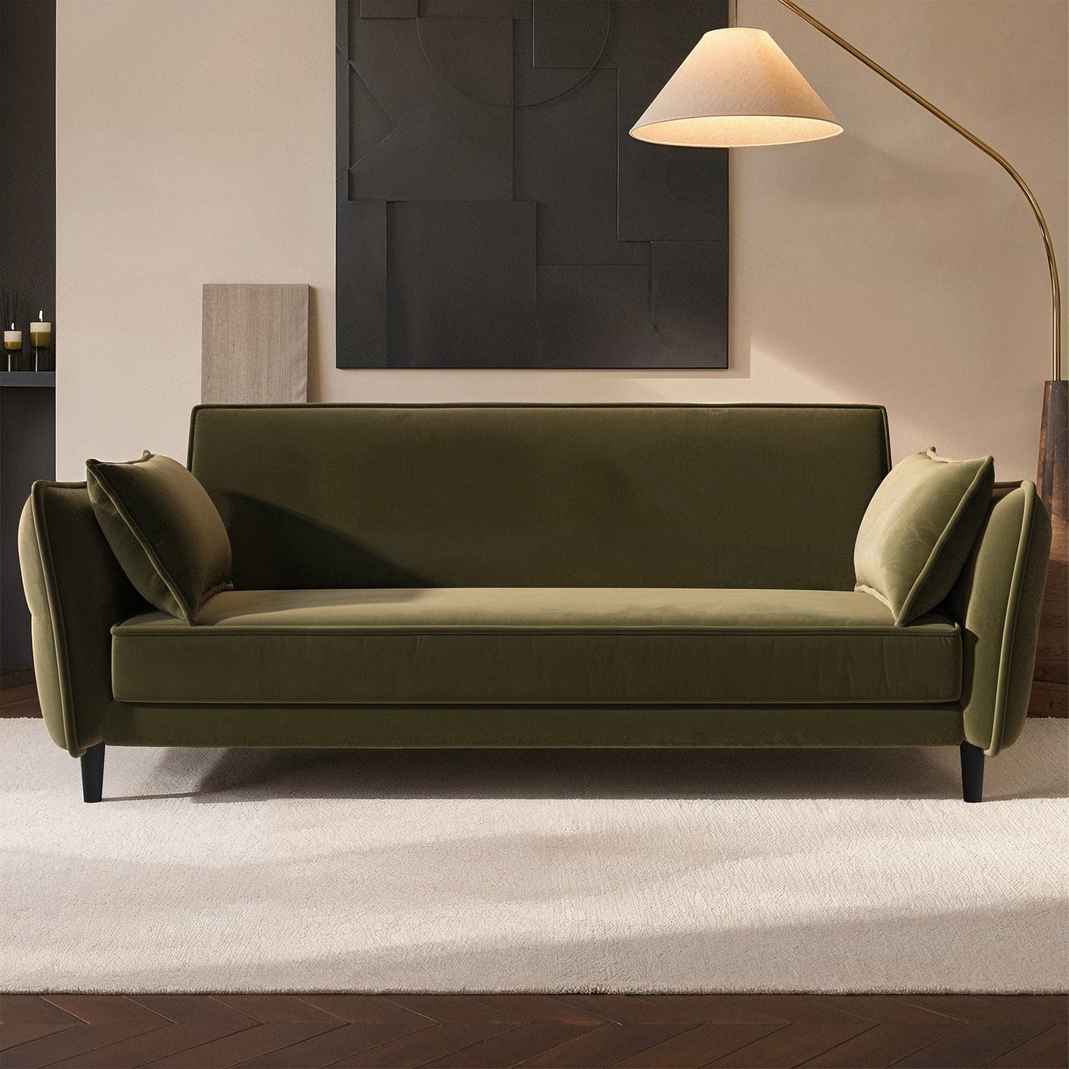 3 Seater Click Clack Sofa Bed Velvet