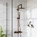 Brushed Bronze Thermostatic Bar Mixer Shower Set with Slide Rail Kit & Pencil Hand Shower - Arissa