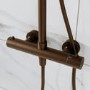 Brushed Bronze Thermostatic Bar Mixer Shower Set with Slide Rail Kit & Pencil Hand Shower - Arissa