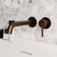 Brushed Bronze Wall Mounted Bath Mixer Tap - Arissa