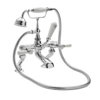 Hudson Reed White Topaz With Lever Deck Or Wall Mounted Bath Shower Mixer