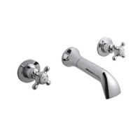 Hudson Reed White Topaz With Crosshead Wall-Mounted Bath Spout