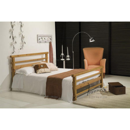 Verona Design Lecco Kingsize Bed Frame in Antique Pine - Long