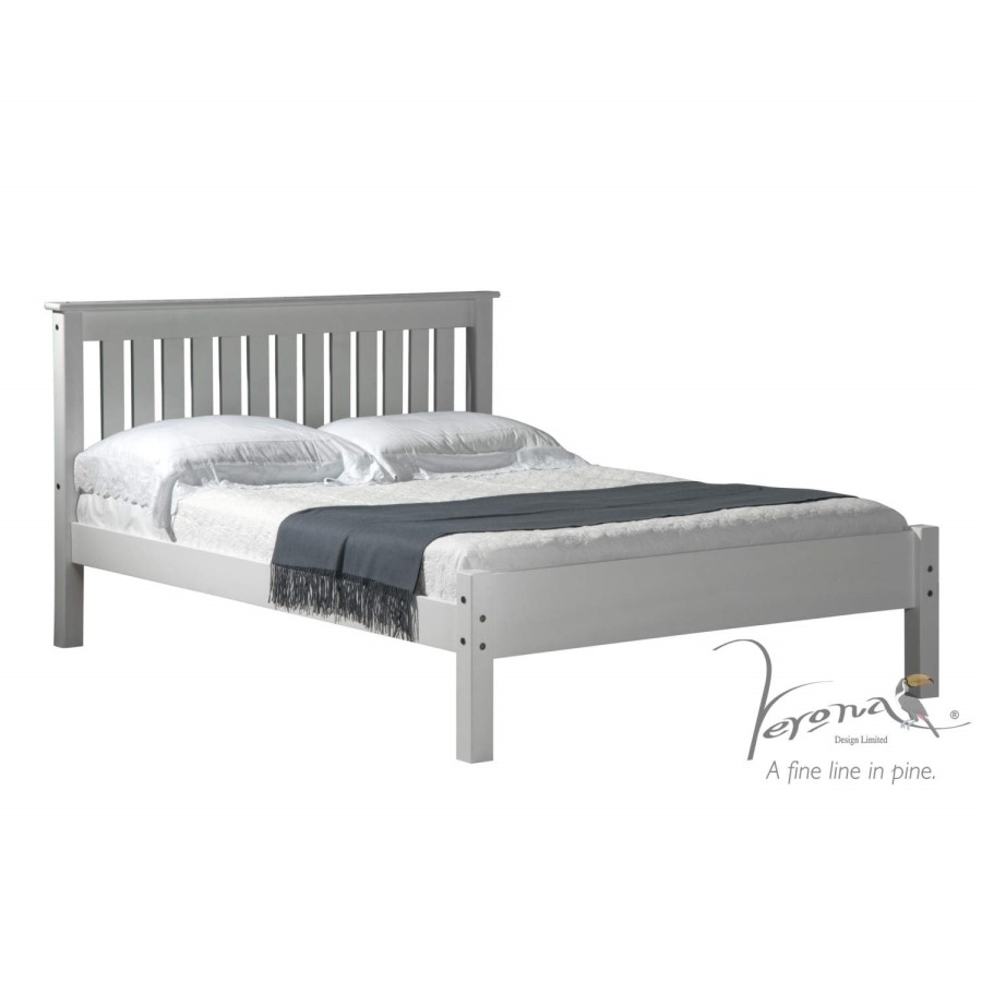 Verona Design Ltd Shaker Kingsize Bed Frame in Whitewash Pine