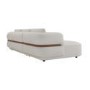 Cream Chenille 4 Seater Left Hand L-Shape Curved Chaise Corner Sofa - Bodhi