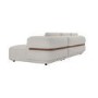 Cream Chenille 4 Seater Right Hand L-Shape Curved Chaise Corner Sofa - Bodhi