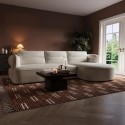 BDH002 Cream Chenille 4 Seater Right Hand L-Shape Curved Chaise Corner Sofa - Bodhi