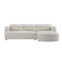 Cream Chenille 4 Seater Right Hand L-Shape Curved Chaise Corner Sofa - Bodhi