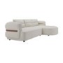Cream Chenille 4 Seater Right Hand L-Shape Curved Chaise Corner Sofa - Bodhi