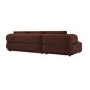 Dark Rust Velvet 4 Seater Left Hand L-Shape Curved Chaise Corner Sofa - Bodhi