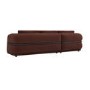 Dark Rust Velvet 4 Seater Left Hand L-Shape Curved Chaise Corner Sofa - Bodhi