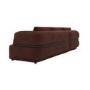 Dark Rust Velvet 4 Seater Left Hand L-Shape Curved Chaise Corner Sofa - Bodhi