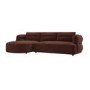 Dark Rust Velvet 4 Seater Left Hand L-Shape Curved Chaise Corner Sofa - Bodhi