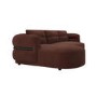 Dark Rust Velvet 4 Seater Left Hand L-Shape Curved Chaise Corner Sofa - Bodhi